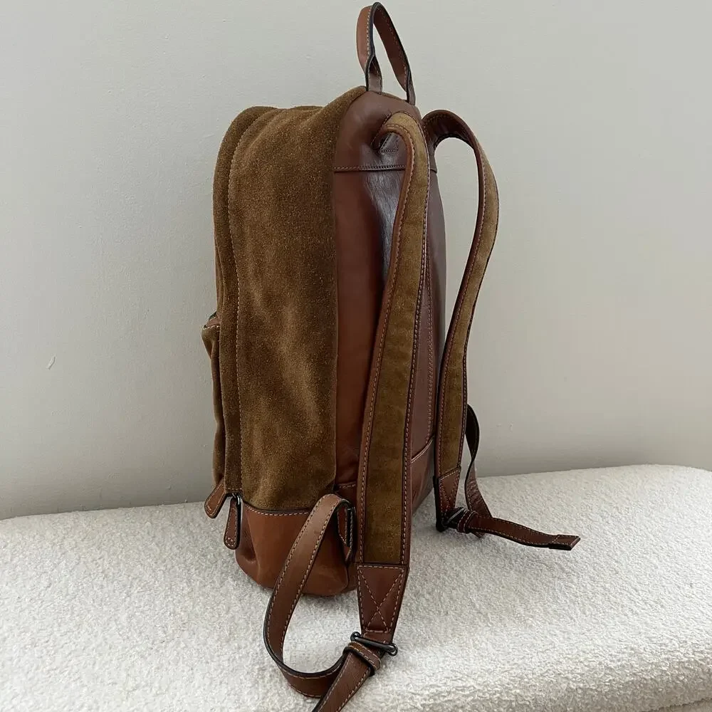 FRYE Chris Suede Leather Backpack Sand